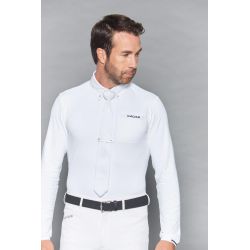 Polo Concours Homme Piano ML Blanc Harcour 