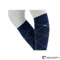 Chaussettes Luxe Penelope, marine, détails imprimés losanges 4