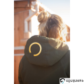 Parka Maya Femme Optitro, kaki, porté, focus capuche 2