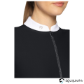 Polo Concours ML Lou SS26 Samshield, noir, détail du zip décoré de Swarovski 3