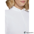 Polo Concours ML Lou SS26 Samshield, blanc, détail du zip décoré de Swarovski 9