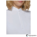 Polo MC Aloïse SS26 Samshield, blanc, détail du zip et du logo décoré de Swarovski 6