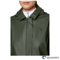 Parka Imperméable Delphina Samshield, kaki, détail du col chemise et du blason en métal 3