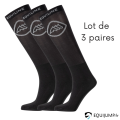 Chaussettes Eqcadro Equiline, noir, par lot de 3 paires 2