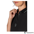 Polo Limone HKM noir, détail du col et de la broderie 8