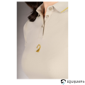 Polo Limone HKM beige, détail du col et de la broderie 12