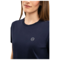 t-shirt en coton marine Harcour Hydra aux manches retroussées et logo brodé argenté 1
