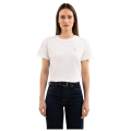 t-shirt en coton blanc Harcour Hydra aux manches retroussées et logo brodé argenté 3