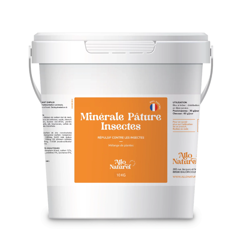 Bloc à lécher de 10kg Minérale Pâture Insectes Allo Naturel