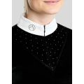 Polo de concours Valérie Velour Montar noir avec cristaux de quartz 1